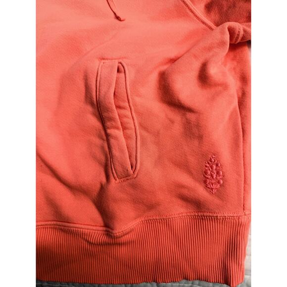 FREE PEOPLE Zip Hoodie Women's Sz S Coral Full Zip Drawstring Sweatshirt - Picture 4 of 10